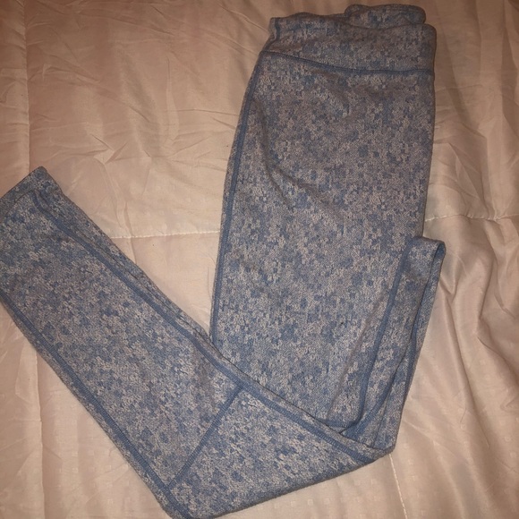 Gymshark Pants - Fleur Texture Gymshark Leggings Blue